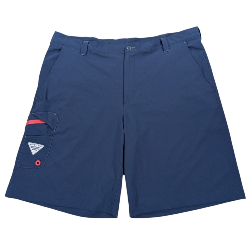 Columbia PFG Shorts Mens 42 Extra Large Navy Blue Cargo Fishing 10" Inseam Omni
